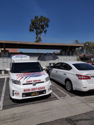 Photo of Precision Dents/ Paintless dent repair - La Verne, CA, US. Came out to my location with ease and left my car with Brian
