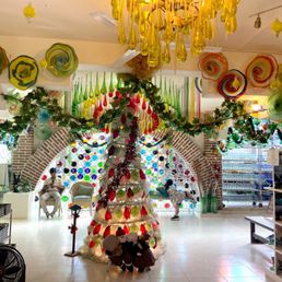 Pretty glass Christmas tree and glass garlands Pretty glass Christmas tree and glass garlands