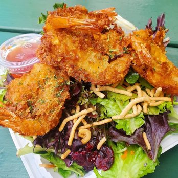 Seven Brothers - Coconut Mac Nut Shrimp with all salad - Burgers Near Me - Laie, Hawaii Seven Brothers - Coconut Mac Nut Shrimp with all salad - Burgers Near Me - Laie, Hawaii