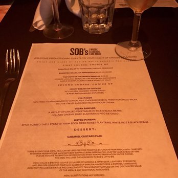 SOB's - Our prixe fixe menu - Music Venues Near Me - New York, New York SOB's - Our prixe fixe menu - Music Venues Near Me - New York, New York