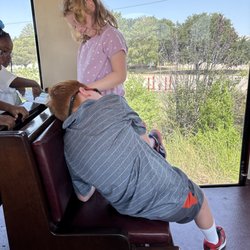 grapevine train station - Bored children.