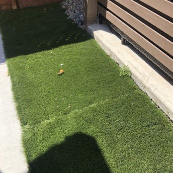 Tnd Landscape Service - Poor synthetic grass quality, highly noticeable seems along with bad transitions to concrete and rock. - Landscaping Near Me - Santa Clara, California
