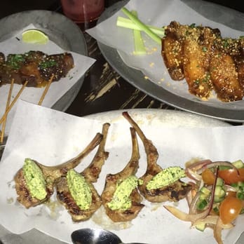 Library Bar - Pork belly skewers, Asian wings, and lamb chops - New American Near Me - Los Angeles, California Library Bar - Pork belly skewers, Asian wings, and lamb chops - New American Near Me - Los Angeles, California