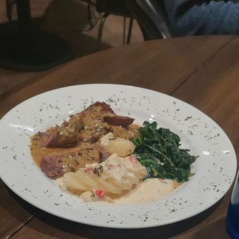 The 501 Restaurant & Bar - Beef with scallop potatoes and spinach - Bars Near Me - San Clemente, California