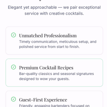 Cheers Bartending - Why Choose Us - Bartenders Near Me