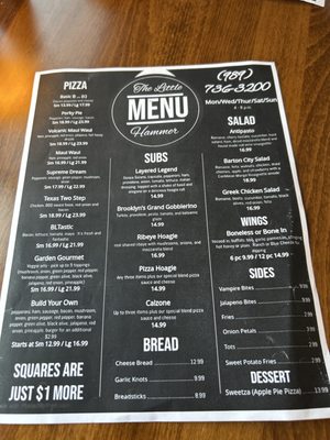 Menu photo 1 Hammer & Nail Restaurant Barton City, MI