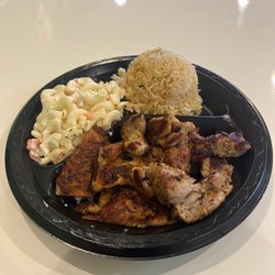 iGrill - Jerk chicken w/ pineapple rice & macaroni salad.