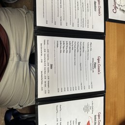 a menu for a restaurant