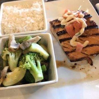 Junction On 70 - Grilled salmon with veggies and rice - Pizza Near Me - Mebane, North Carolina Junction On 70 - Grilled salmon with veggies and rice - Pizza Near Me - Mebane, North Carolina
