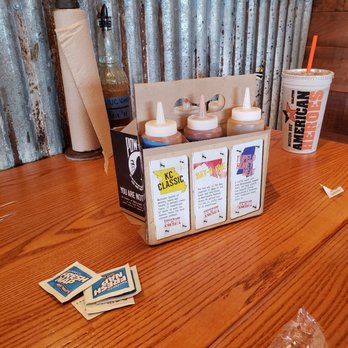 Mission BBQ - 6 different Sauces to choose from and plenty of wet wipes - Barbeque Near Me - Southington, Connecticut Mission BBQ - 6 different Sauces to choose from and plenty of wet wipes - Barbeque Near Me - Southington, Connecticut