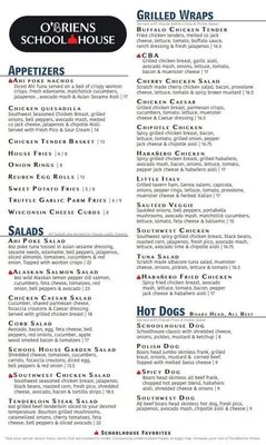 Menu photo 2 O’Briens Schoolhouse Ada, MI