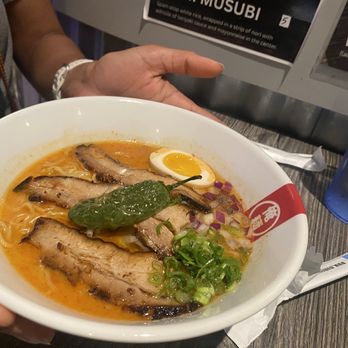 Mymen Ramen - Tonkotsu Ramen level 1 spicy topped with jalapeño - Ramen Near Me - Garden Grove, California