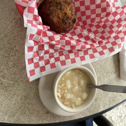 Rhode Island lobster bisque and Clam Roll