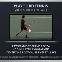 Play Intentional Tennis - Async video audit: raw frame-by-frame biomechanical breakdown identifying root-cause energy leaks, delivered directly to your phone.