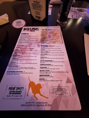 Menu photo 4 Boulder’s Bar & Grill High Point, NC