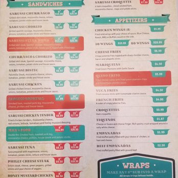Sarussi Cafe Subs - Front Side of Menu - Sandwiches Near Me - Miami, Florida Sarussi Cafe Subs - Front Side of Menu - Sandwiches Near Me - Miami, Florida