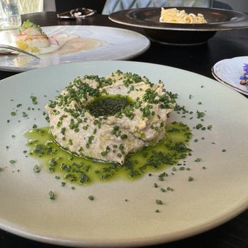Restaurant 1877 - Hummus that came with langoustine - Modern European Near Me - Bergen, 12