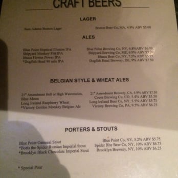 Applebee's Grill + Bar - New beer menu as of 2/26/14 - American Near Me - East Islip, New York Applebee's Grill + Bar - New beer menu as of 2/26/14 - American Near Me - East Islip, New York
