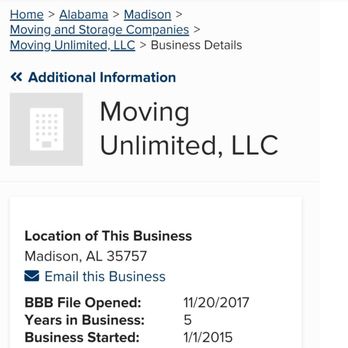 Moving Unlimited - Just a heads up on company. - Movers Near Me Moving Unlimited - Just a heads up on company. - Movers Near Me