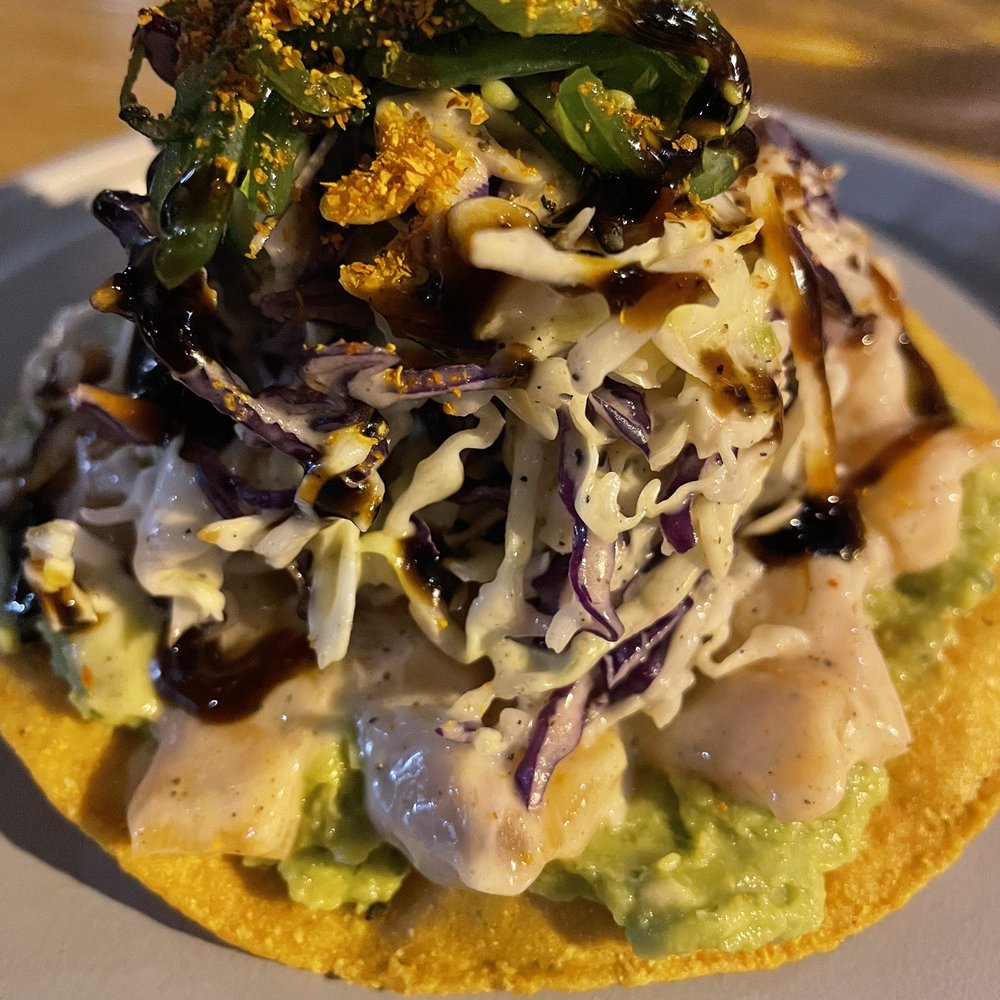 Yellowbelly - Salmon Tostada - New American Near Me - St. Louis, Missouri Yellowbelly - Salmon Tostada - New American Near Me - St. Louis, Missouri