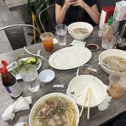 Pho Duoi Bo (Oxtail) AFTER MATH WITH A FULL BOWL LEFT