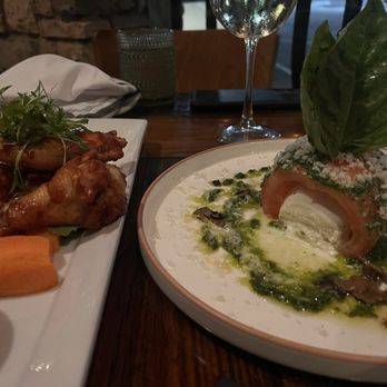 Farmer's Table - Wings and Caprese Salad - New American Near Me - La Mesa, California