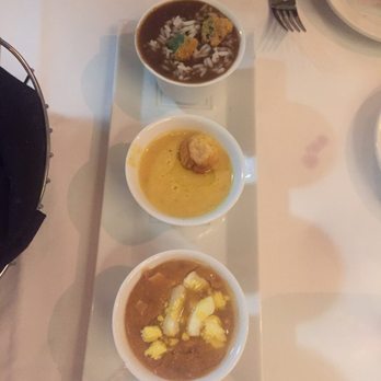 Criollo Restaurant - Soups sample - from top to bottom: gumbo, squash bisque (my favorite!), and turtle soup - New American Near Me - New Orleans, Louisiana Criollo Restaurant - Soups sample - from top to bottom: gumbo, squash bisque (my favorite!), and turtle soup - New American Near Me - New Orleans, Louisiana
