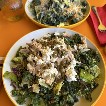 Daytrip Counter - Ceaser (top) quinoa bowl cilantro salad (bottom) - Chicken Shop Near Me - Oakland, California