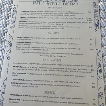 Half Bottle Bistro - Salad Near Me - Bloomington, Indiana