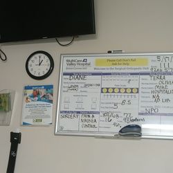 MultiCare Valley Hospital - Info board in my hospital room