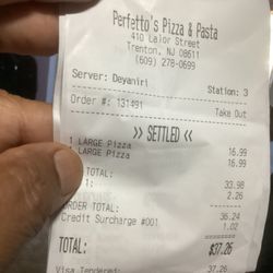 Actual receipt.