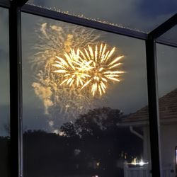 NBP Fireworks On The Lake - View from our backyard in the Meadows. We've gone to the actual fireworks in previous years and they are always great.