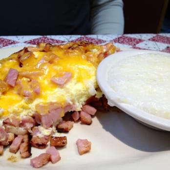 Barry's Cafe - Ham & cheese omelette with grits. - Burgers Near Me - Raleigh, North Carolina Barry's Cafe - Ham & cheese omelette with grits. - Burgers Near Me - Raleigh, North Carolina