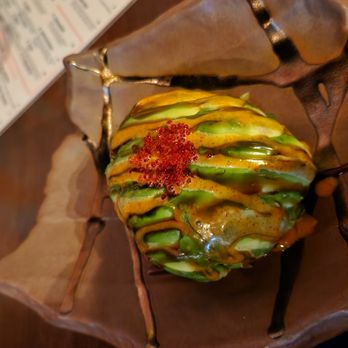 Sapps Uws - The Thunder Dome (Cubed tuna or salmon, wrapped with avocado and topped with spicy mayo, eel sauce, and tobiko) - Japanese Near Me - New York, New York