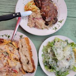 NY strip special, Southwestern pasta with a side of Caesar salad NY strip special, Southwestern pasta with a side of Caesar salad