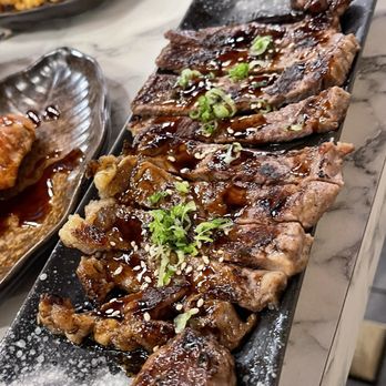 Mabu Sushi - 1 order of beef teriyaki - low quality meat and tons of fat - lame - Sushi Bars Near Me - El Monte, California