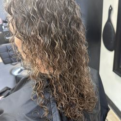 Vision Salon - Perm by Shanah Barron . I piggybacked with purple & white rods