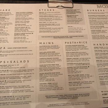 Moxies - Menu - Canadian (New) Near Me - Mississauga, Ontario