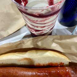 Costco Food Court - Hot dog & strawberry sundae