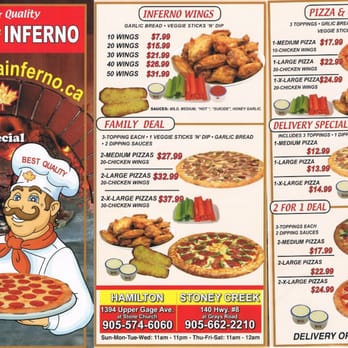 Pizza Inferno - a menu for a pizza restaurant - Pizza Near Me - Hamilton, Ontario Pizza Inferno - a menu for a pizza restaurant - Pizza Near Me - Hamilton, Ontario