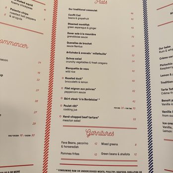 Benoit - Menu - French Near Me - New York, New York