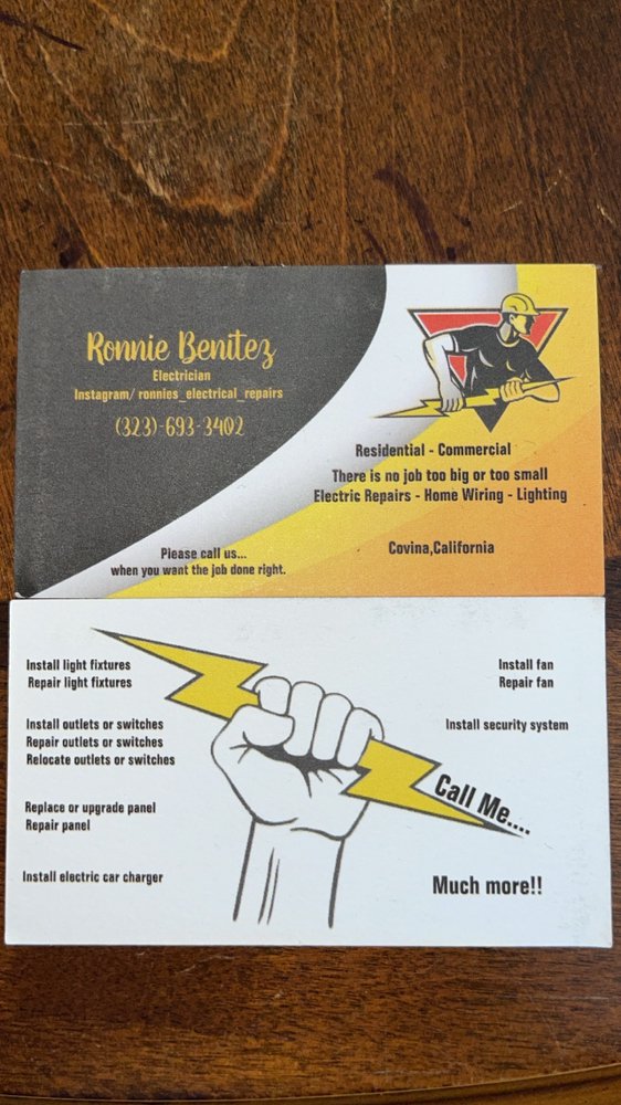 Slide of Ronnie’s Electrical Repairs