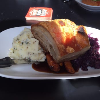 Angle Vale Tavern - Pork belly with mustard seed mash, honey roasted carrots and sauerkraut - Restaurants Near Me - Angle Vale, SA