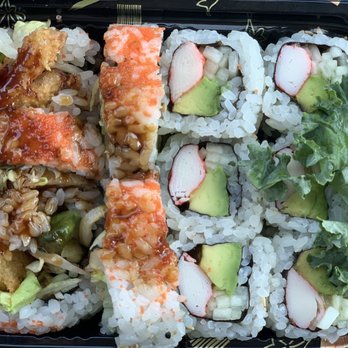 Ninja Sushi & Hibachi Japanese Restaurant - Left- scallop tempura roll  Right- California roll - Japanese Near Me - Philadelphia, Pennsylvania