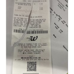 Walgreens - Ripped receipt that the ugly girl at the photo ripped