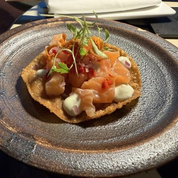 Chotto Matte San Francisco - Salmon tostada - Sushi Bars Near Me - San Francisco, California Chotto Matte San Francisco - Salmon tostada - Sushi Bars Near Me - San Francisco, California
