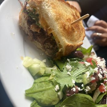 LucaBella Fine Foods - Braised Short Rib Grilled Cheese with Mediterranean Salad - Italian Near Me - Glendora, California LucaBella Fine Foods - Braised Short Rib Grilled Cheese with Mediterranean Salad - Italian Near Me - Glendora, California
