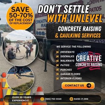 Creative Concrete Raising - Masonry/Concrete Near Me - Roseville, Michigan Creative Concrete Raising - Masonry/Concrete Near Me - Roseville, Michigan