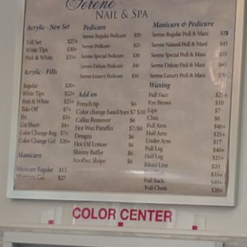Serene Nails & Spa - The salon pricing - Waxing Near Me - Costa Mesa, California Serene Nails & Spa - The salon pricing - Waxing Near Me - Costa Mesa, California