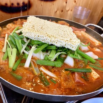 Seoul Garden - Military Hot Pot - spam and hot dogs. - Korean Near Me - Parma, Ohio